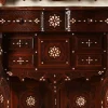 Vintage Wood Console Table | Elegant Walnut Wood & Mother of Pearls