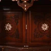 Vintage Wood Console Table | Elegant Walnut Wood & Mother of Pearls