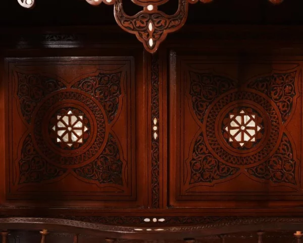 IMG-20250307-WA0026 Vintage Wood Console Table | Elegant Walnut Wood & Mother of Pearls