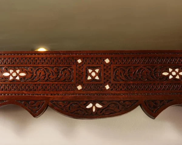 IMG-20250307-WA0027 Vintage Wood Console Table | Elegant Walnut Wood & Mother of Pearls