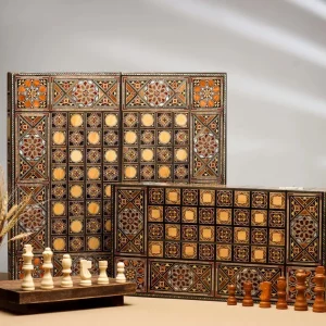 Handmade Wooden chess table, backgammon, poker table /chess board/ Inlaid with Pearl/ board games/ Christmas gift for dad