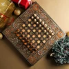 Wooden Chess set- BACKGAMMON PIECES -Folding chess Board, with closing lid Mosaic handmade