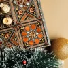 Wooden Chess set- BACKGAMMON PIECES -Folding chess Board, with closing lid Mosaic handmade