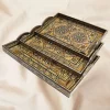 Handmade mosaic rectangular tray set inlaid with mother-of-pearl