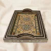 Handmade mosaic rectangular tray set inlaid with mother-of-pearl