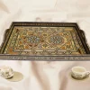 Handmade mosaic rectangular tray set inlaid with mother-of-pearl