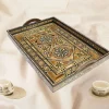Handmade mosaic rectangular tray set inlaid with mother-of-pearl
