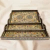 Handmade mosaic rectangular tray set inlaid with mother-of-pearl