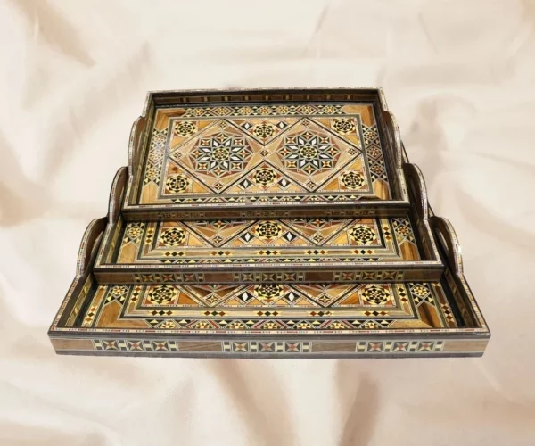 IMG-20250325-WA0019 Handmade mosaic rectangular tray set inlaid with mother-of-pearl