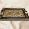 Handmade mosaic rectangular tray set inlaid with mother-of-pearl