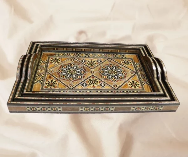 IMG-20250325-WA0020 Handmade mosaic rectangular tray set inlaid with mother-of-pearl