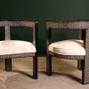 Handmade black chair set inlaid with natural mother-of-pearl (Diamond)
