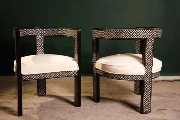 IMG-20250417-WA0041 Handmade black chair set inlaid with natural mother-of-pearl (Diamond)