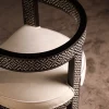 Handmade black chair set inlaid with natural mother-of-pearl (Diamond)