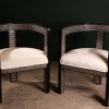 Handmade black chair set inlaid with natural mother-of-pearl (Diamond)