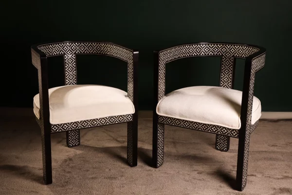 IMG-20250417-WA0044 Handmade black chair set inlaid with natural mother-of-pearl (Diamond)