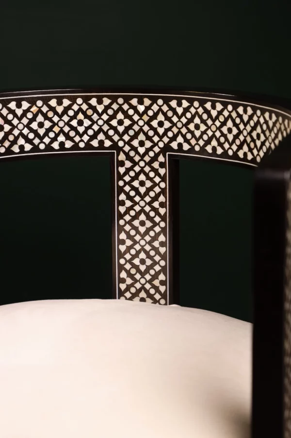 IMG-20250417-WA0045 Handmade black chair set inlaid with natural mother-of-pearl (Diamond)