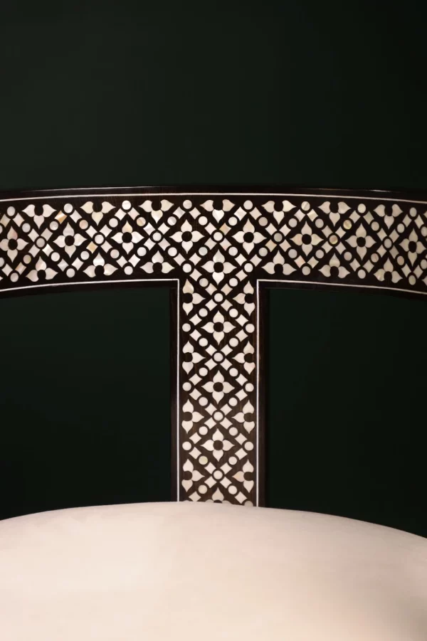 IMG-20250417-WA0046 Handmade black chair set inlaid with natural mother-of-pearl (Diamond)