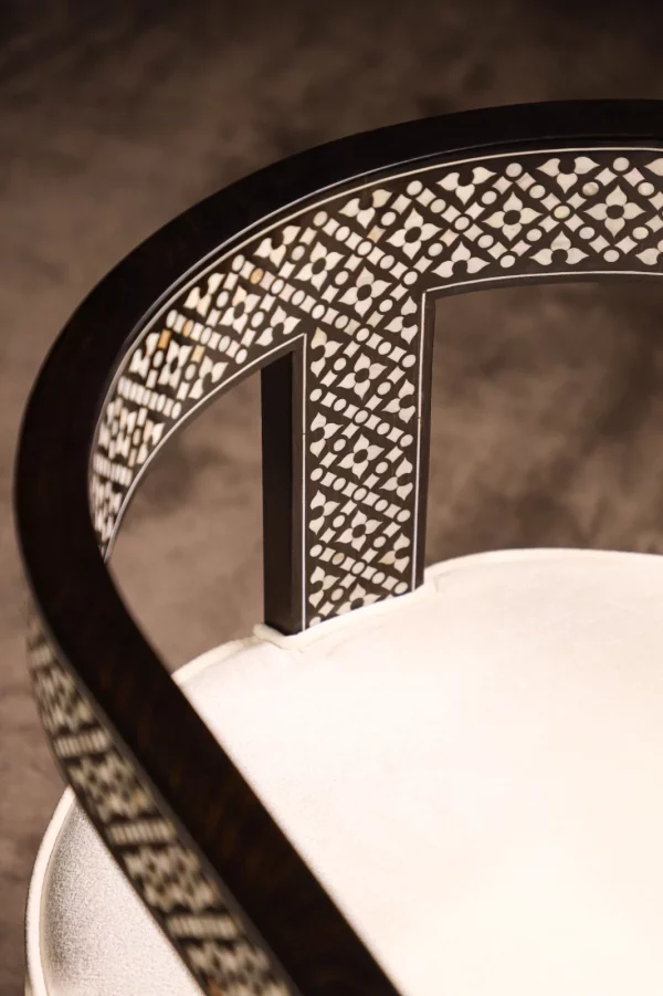 IMG-20250417-WA0047 Handmade black chair set inlaid with natural mother-of-pearl (Diamond)