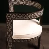 Handmade black chair set inlaid with natural mother-of-pearl (Diamond)