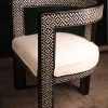 Handmade black chair set inlaid with natural mother-of-pearl (Diamond)