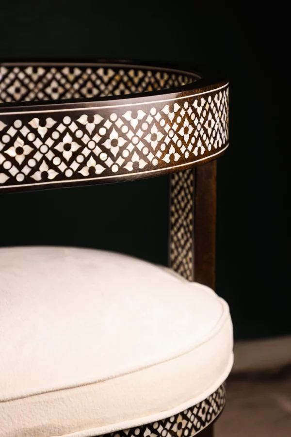 IMG-20250417-WA0052 Handmade black chair set inlaid with natural mother-of-pearl (Diamond)