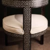 Handmade black chair set inlaid with natural mother-of-pearl (Diamond)