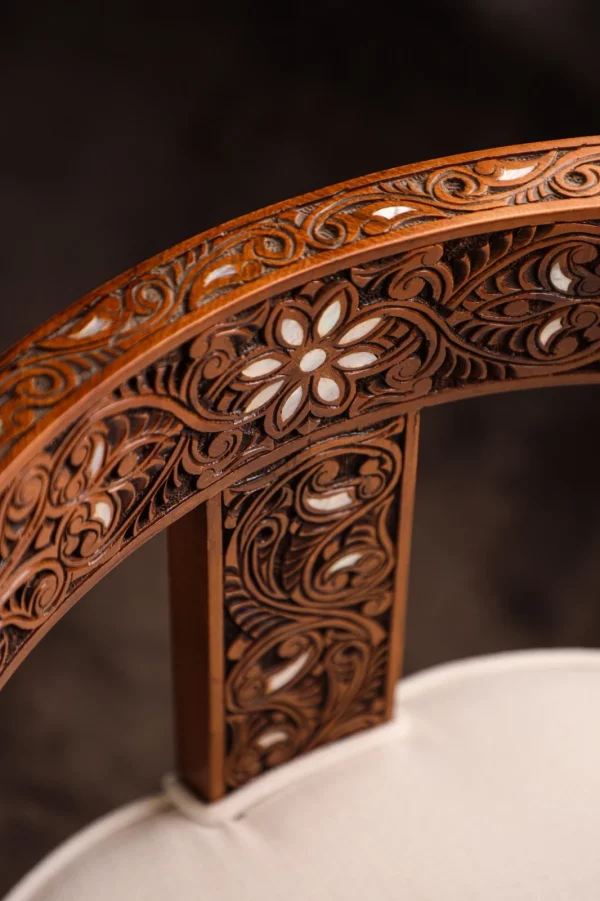 IMG-20250417-WA0056 Chair set, handcrafted with Fatimid engraving and inlaid with natural mother-of-pearl (Jasmine)