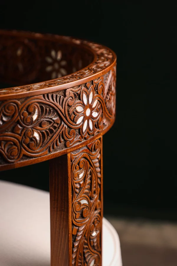 IMG-20250417-WA0060 Chair set, handcrafted with Fatimid engraving and inlaid with natural mother-of-pearl (Jasmine)