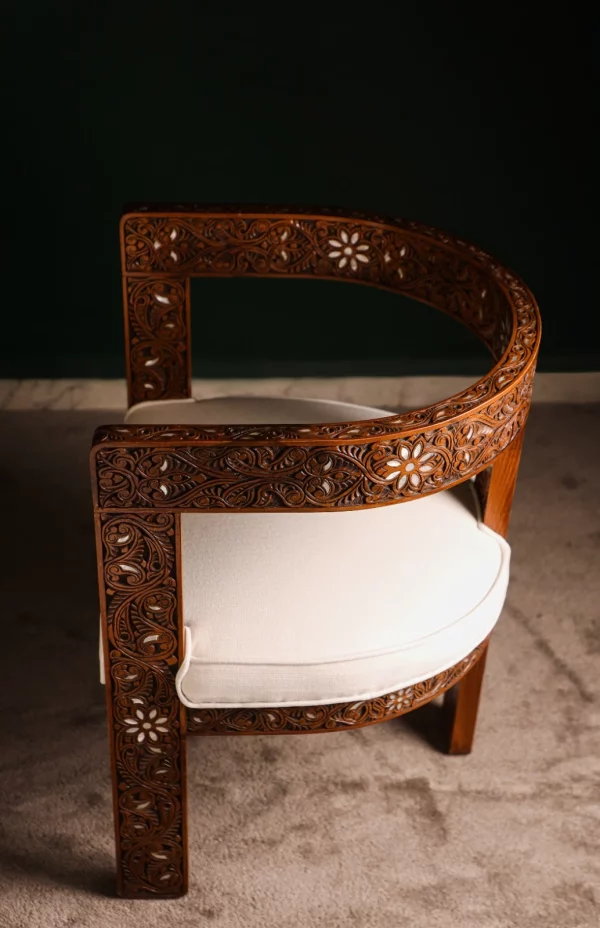 IMG-20250417-WA0061 Chair set, handcrafted with Fatimid engraving and inlaid with natural mother-of-pearl (Jasmine)