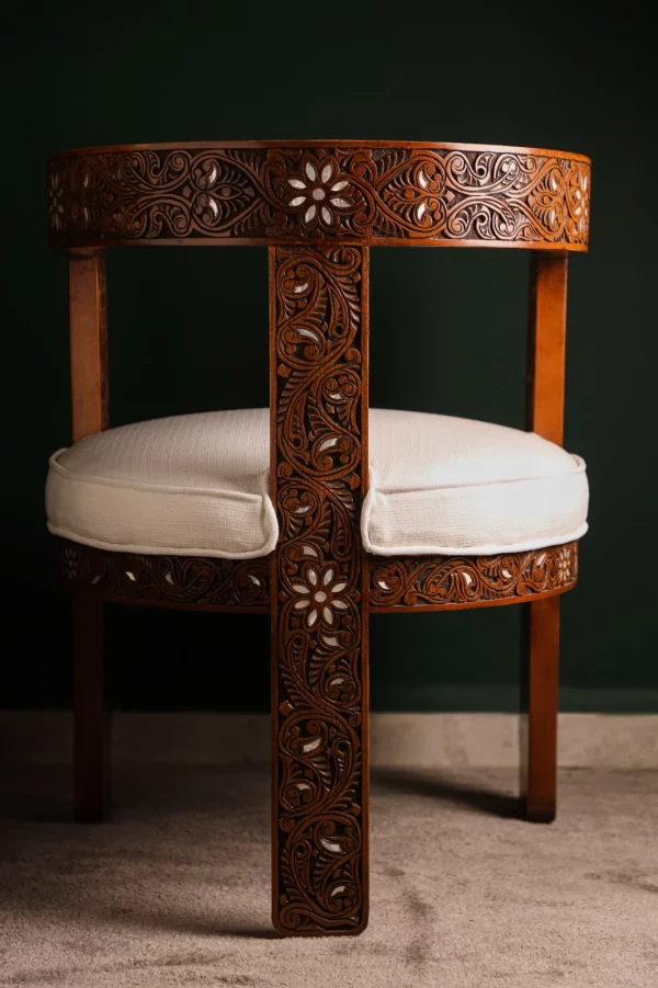 IMG-20250417-WA0062 Chair set, handcrafted with Fatimid engraving and inlaid with natural mother-of-pearl (Jasmine)