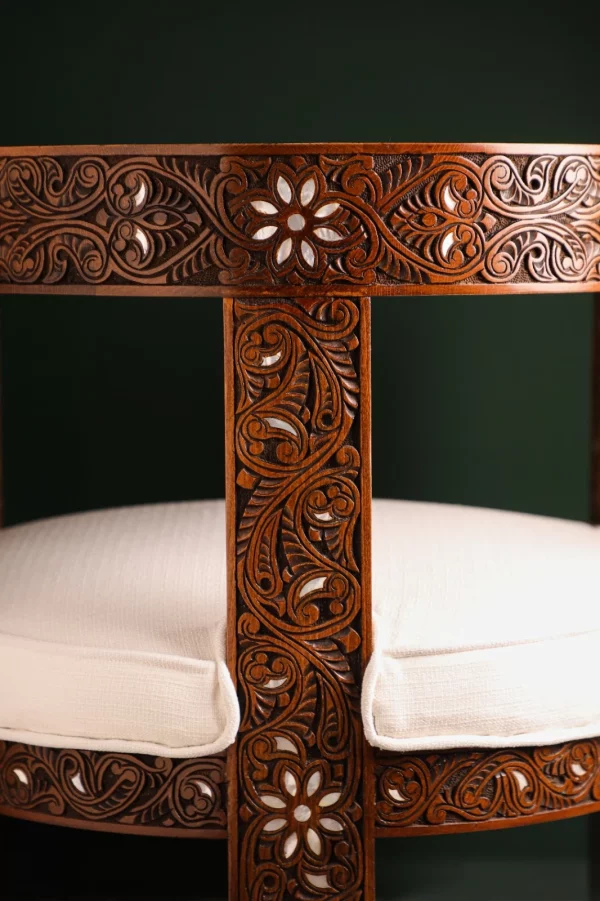 IMG-20250417-WA0063 Chair set, handcrafted with Fatimid engraving and inlaid with natural mother-of-pearl (Jasmine)