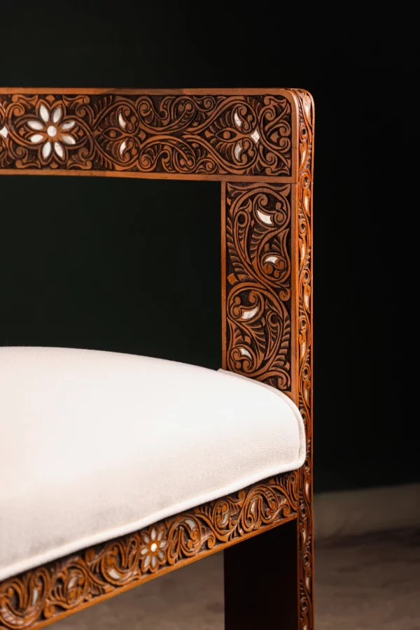 IMG-20250417-WA0066 Chair set, handcrafted with Fatimid engraving and inlaid with natural mother-of-pearl (Jasmine)