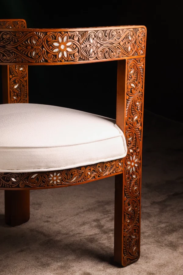 IMG-20250417-WA0069 Chair set, handcrafted with Fatimid engraving and inlaid with natural mother-of-pearl (Jasmine)
