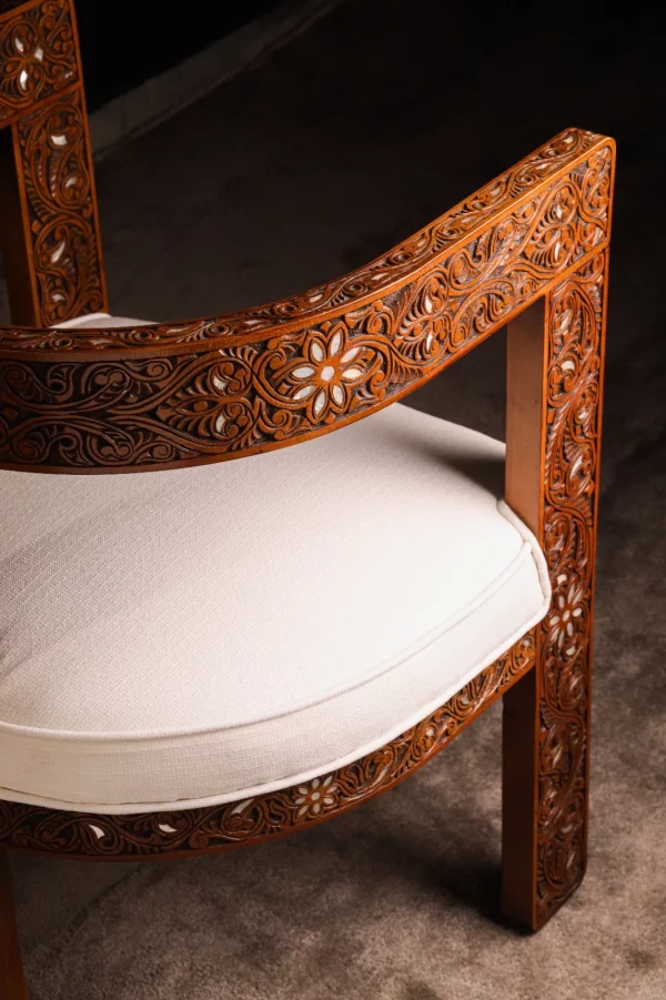 IMG-20250417-WA0070 Chair set, handcrafted with Fatimid engraving and inlaid with natural mother-of-pearl (Jasmine)