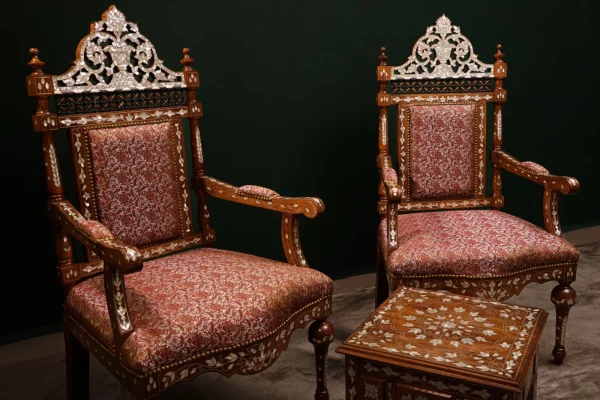 IMG-20250417-WA0071 Luxury handmade Damascene living room set inlaid with natural pearls (Damascus)