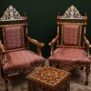 Luxury handmade Damascene living room set inlaid with natural pearls (Damascus)