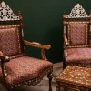Luxury handmade Damascene living room set inlaid with natural pearls (Damascus)