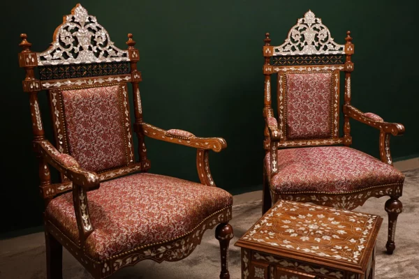 IMG-20250417-WA0094 Luxury handmade Damascene living room set inlaid with natural pearls (Damascus)